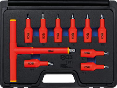 Bgs Technic VDE-dopsleutelbitset aandrijving binnenvierkant (1/2) T-profiel T20 - T55 10-dlg