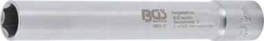 Bgs Technic Dopsleutel zeskant, extra diep aandrijf-binnenvierkant 10 mm (3/8) 12 mm