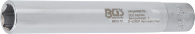 Bgs Technic Dopsleutel zeskant, extra diep aandrijf-binnenvierkant 10 mm (3/8) 13 mm