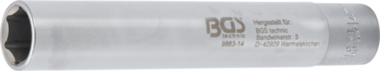 Bgs Technic Dopsleutel zeskant, extra diep aandrijf-binnenvierkant 10 mm (3/8) 14 mm