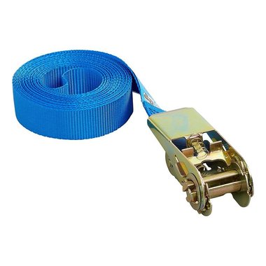 Spanband blauw met ratel 5 meter