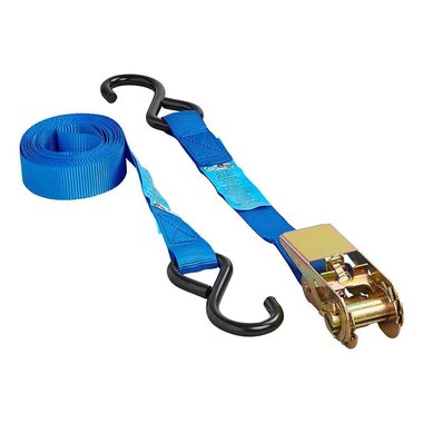 Spanband blauw met ratel + 2 haken 3,5 meter