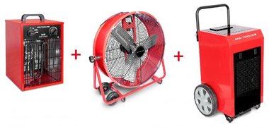 Set Bouwdroger BD90P + Ventilator MV600L + Heater