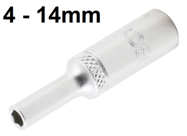 Bgs Technic Dopsleutel zeskant diep 6,3 mm (1/4) 4-14mm