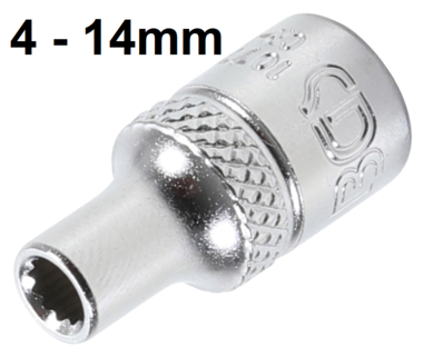 Bgs Technic Dopsleutel twaalfkant 6,3 mm (1/4) 4-14mm