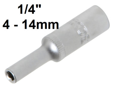 Bgs Technic 1/4  super lock dop (diepe), 4 mm