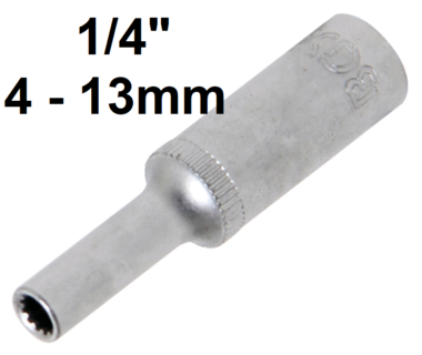 Bgs Technic Dopsleutel Gear Lock, diep 6,3 mm (1/4) 4 -13mm