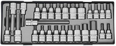 1/2 Doppenset Inbus - Spline 27 delig