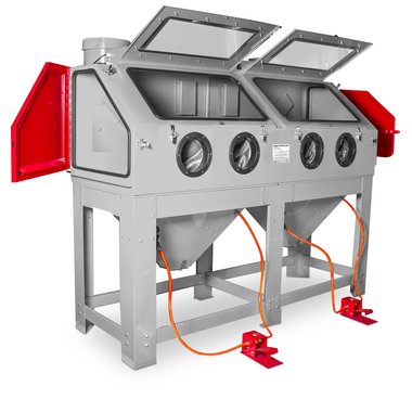 Zandstraalcabine 880 liter dubbele werkpost