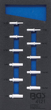 Bgs Technic Gereedschapsbakje 1/3: doppen 6,3 mm (1/4) inch maten diep 11 delig