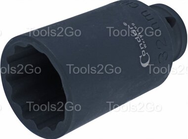 Aandrijfasdop 1/2, CrMo bi-hex 32mm
