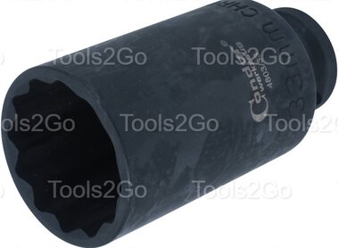 Aandrijfasdop 1/2, CrMo bi-hex 33mm