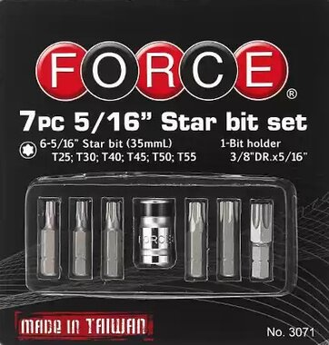 Torx bit 3/8, 7-delige