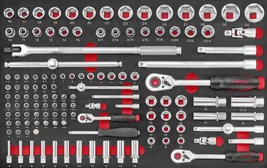 Doppen Combinatieset 1/4 & 3/8 & 1/2, 128-delige