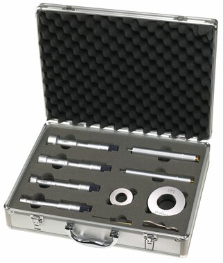 Set driepunts binnen micrometers met instelring 20-50mm