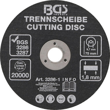 Bgs Technic Doorslijpschijf diameter 75 x 1,8 x 9,7 mm