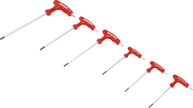 Bgs Technic Schroevendraaierset met T-greepen zijstift T-profiel (voor Torx) met boring T10 - T40 6-dlg