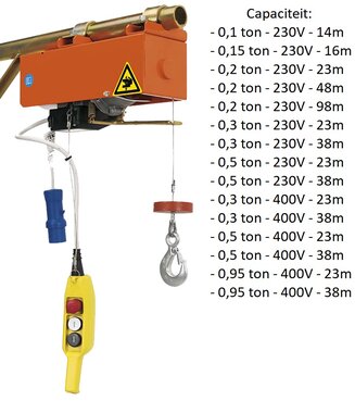 Elektrische lier enkele snelheid