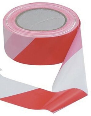 Afzetlint rood en wit 50mm x10 stuks