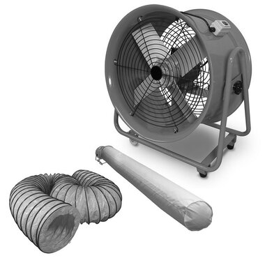 Ventilator 400 mm met accessoires 580x550x360mm