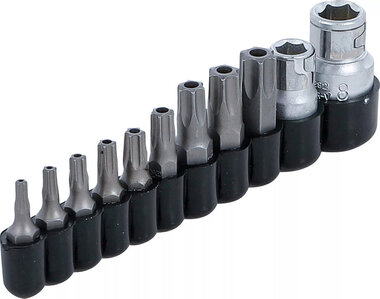 Bgs Technic Bit Set Aandrijving 10 mm (1/4) / 10 mm (3/8) Torx tamperproof (voor Torx) | 11 stks