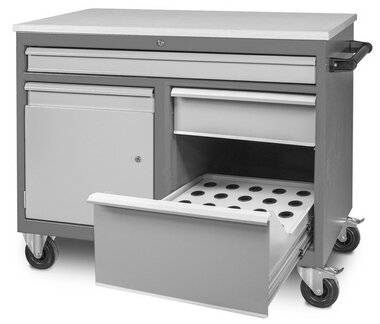 Mobiele werktafel 3 lades 1 kast incl. conehouders ISO40