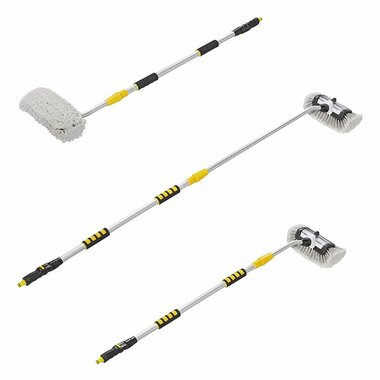 Wasborstel 3D met zeepreservoir telescopische steel 1,90 meter