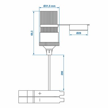Sigarettenaanstekerdoos met accuklemmen 12V/24V-16A