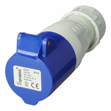 CEE contrastekker 16A demontabele behuizing blauw/wit