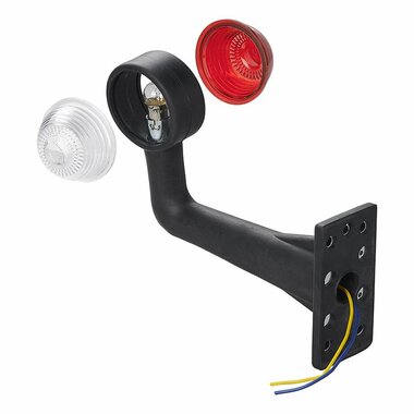 Breedtelicht rood/wit 185mm haaks