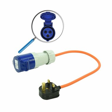 Verloopkabel 40cm van UK stekker naar CEE