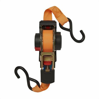 Spanband met ratel + 2 haken 350cm 320kg automatisch oprollend
