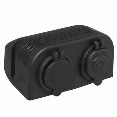 Opbouw kit: stekkerdoos DIN + USB poort dubbel type A 2x2100mA