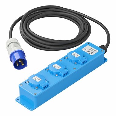 CEE 3-weg Schuko stekkerdoos 5M 3x 1,5 mm²