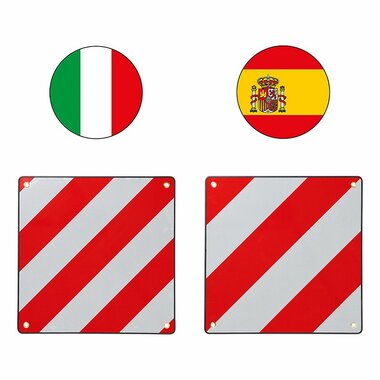 Markeringsbord aluminium 50 x 50 cm voor Italië/Spanje 2 in 1