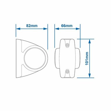Breedtelicht 12/24V rood/wit/oranje 101x82mm LED