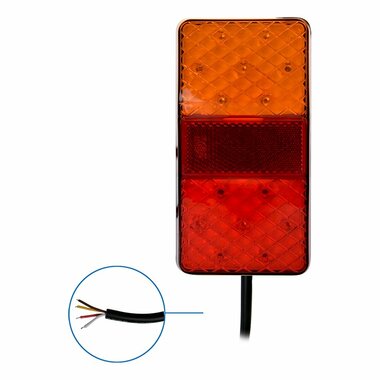 Achterlicht 12/24V 4 functies 80x150mm LED