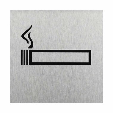 Aluminium deurbordje  pictogram roken toegestaan  120x120mm