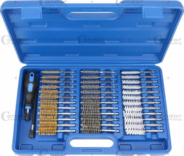 Borstelset 38 stuks staal/nylon/messing diameter 8-19 mm