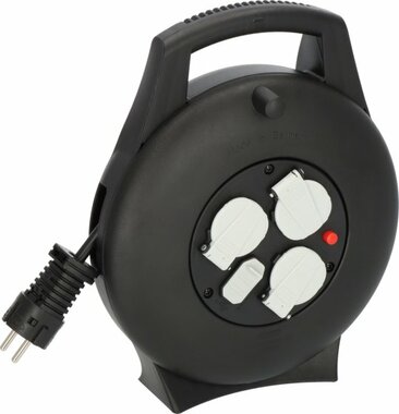 kabelhaspel VL2-X 3-voudig met USB zwaart 10m H05VV-F 3G1,5