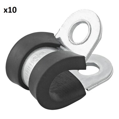 Kabelklem 8 mm met rubber bescherming x10 stuks
