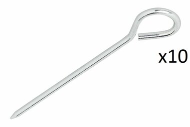 Tentharing 19cm aluminium met oog x10 stuks