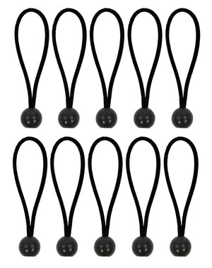 Tentspanner elastisch 15cm met plastic bal - set van 10 stuks