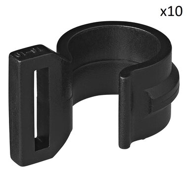 Tentclip voor tentstok 20-25mm met sleuf zwart x10 stuks