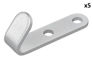 Haak schroefbaar metaal 52 x 13 x 2 mm x5 stuks