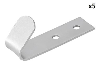 Haak schroefbaar metaal 72 x 21 x 2 mm x5 stuks