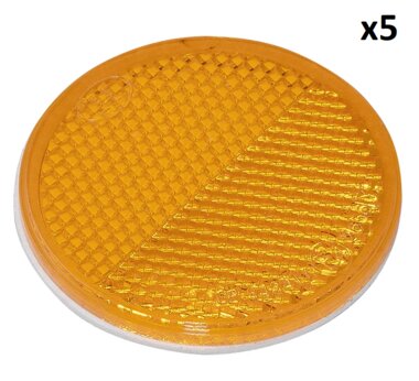 Reflector oranje 60mm zelfklevend x5 stuks