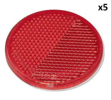 Reflector rood 60mm zelfklevend x5 stuks
