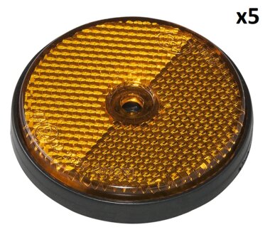 Reflector oranje 60mm schroefbevestiging x5 stuks