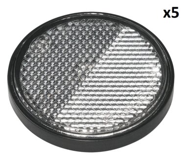 Reflector wit 58mm zelfklevend met grondplaat x5 stuks